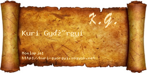 Kuri Györgyi névjegykártya